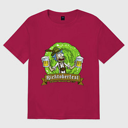 Футболка оверсайз мужская Риктобирфест, цвет: маджента