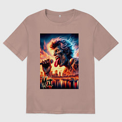 Футболка оверсайз мужская Mick Jagger - legend, цвет: пыльно-розовый