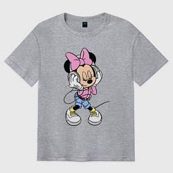 Футболка оверсайз мужская Minnie Mouse in music, цвет: меланж