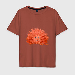Футболка оверсайз мужская Сartoon monster fluffy orange, цвет: кирпичный