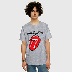 Футболка оверсайз мужская Rolling Stones - logo, цвет: меланж — фото 2
