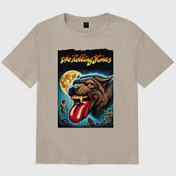 Футболка оверсайз мужская The Rolling Stones - the beginning, цвет: миндальный