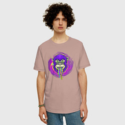 Футболка оверсайз мужская Purple monkey, цвет: пыльно-розовый — фото 2