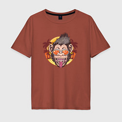 Футболка оверсайз мужская Summer monkey, цвет: кирпичный