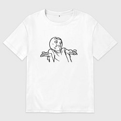 Футболка оверсайз мужская Непон мем, цвет: белый