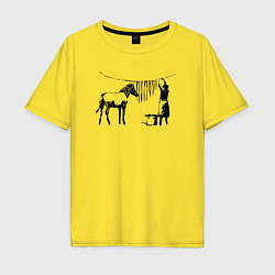 Футболка оверсайз мужская Banksy zebra, цвет: желтый