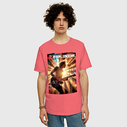 Футболка оверсайз мужская Mick Jagger - lead singer of The Rolling Stones, цвет: коралловый — фото 2