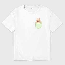 Футболка оверсайз мужская Han quokka in pocket, цвет: белый