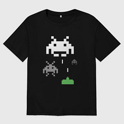 Футболка оверсайз мужская Space invaders, цвет: черный