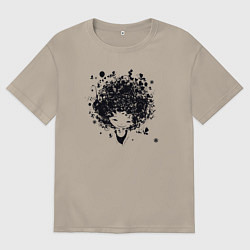 Футболка оверсайз мужская Девчонка милашка, цвет: миндальный