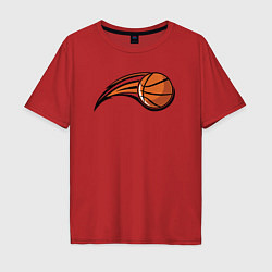 Футболка оверсайз мужская Basketball shot, цвет: красный