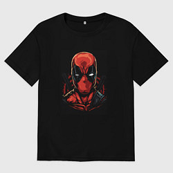 Футболка оверсайз мужская Дэдпул ярость, цвет: черный