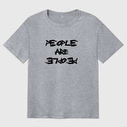 Футболка оверсайз мужская Depeche Mode - people are people font, цвет: меланж