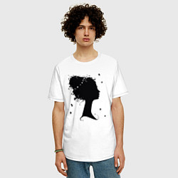 Футболка оверсайз мужская Flower girl, цвет: белый — фото 2