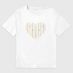 Футболка оверсайз мужская Весна на сердце, цвет: белый