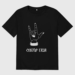 Футболка оверсайз мужская Сектор газа рок, цвет: черный