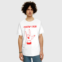 Футболка оверсайз мужская Сектор газа коза, цвет: белый — фото 2