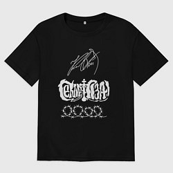 Футболка оверсайз мужская Сектор газа подпись Юрия Хоя, цвет: черный