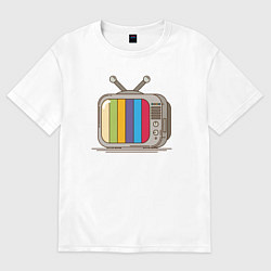 Футболка оверсайз мужская Retro television, цвет: белый