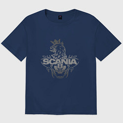 Футболка оверсайз мужская Scania super, цвет: тёмно-синий