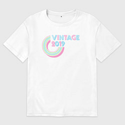 Футболка оверсайз мужская Винтаж 2019, цвет: белый