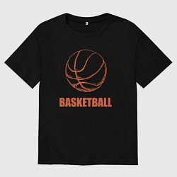 Футболка оверсайз мужская Ball basket, цвет: черный