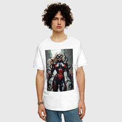 Футболка оверсайз мужская Девушка-веном, цвет: белый — фото 2