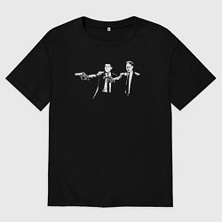 Футболка оверсайз мужская Офисное чтиво, цвет: черный