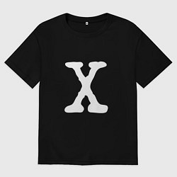 Футболка оверсайз мужская Буква х, цвет: черный