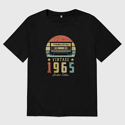 Футболка оверсайз мужская Винтаж 1965, цвет: черный