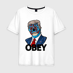 Футболка оверсайз мужская Trump obey, цвет: белый