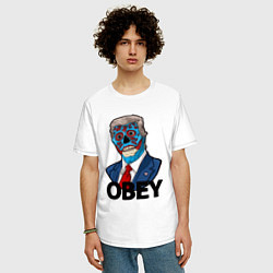 Футболка оверсайз мужская Trump obey, цвет: белый — фото 2