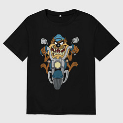Футболка оверсайз мужская Biker Taz, цвет: черный