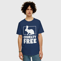 Футболка оверсайз мужская Нет жестокости, цвет: тёмно-синий — фото 2