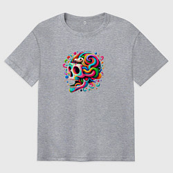 Футболка оверсайз мужская Мудрый как змея, цвет: меланж