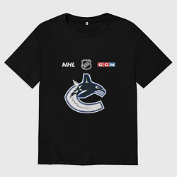 Футболка оверсайз мужская Ванкувер Кэнакс логотип команды, цвет: черный