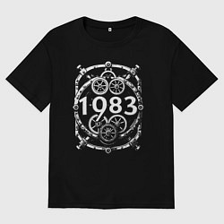 Футболка оверсайз мужская Механический год 1983, цвет: черный