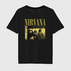 Футболка оверсайз мужская Nirvana foto band, цвет: черный