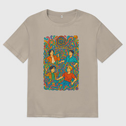 Футболка оверсайз мужская Astro психоделика, цвет: миндальный