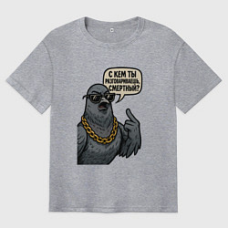 Футболка оверсайз мужская С кем ты разговариваешь смертный, цвет: меланж