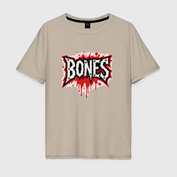 Футболка оверсайз мужская Логотип Bones, цвет: миндальный