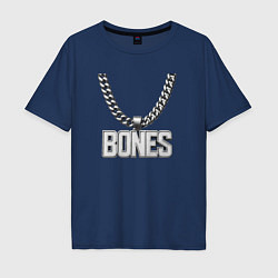 Футболка оверсайз мужская Цепь Bones, цвет: тёмно-синий