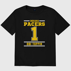 Футболка оверсайз мужская Pacers - Obi Toppin, цвет: черный