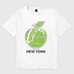 Футболка оверсайз мужская Сity of New York, цвет: белый