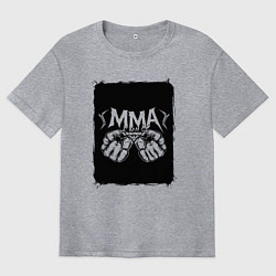 Футболка оверсайз мужская Сила кулаков ММА, цвет: меланж