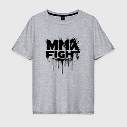 Футболка оверсайз мужская MMA боец черной краской, цвет: меланж