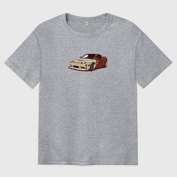 Футболка оверсайз мужская Японская машина арт, цвет: меланж