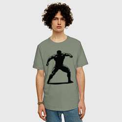 Футболка оверсайз мужская Мускулистый рестлер, цвет: авокадо — фото 2