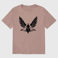 Футболка оверсайз мужская Крылатый гребец, цвет: пыльно-розовый