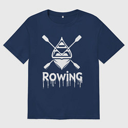 Футболка оверсайз мужская Гребля граффити, цвет: тёмно-синий